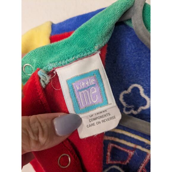 VINTAGE LITTLE ME Baby Boys Velour Bodysuit One Piece Jumpsuit Size 9 Months - Picture 4 of 6